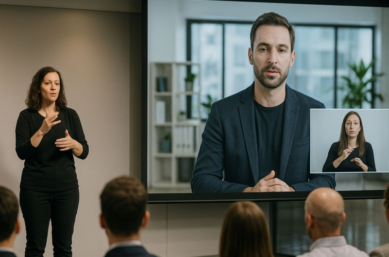 Cómo integrar lengua de señas en eventos híbridos